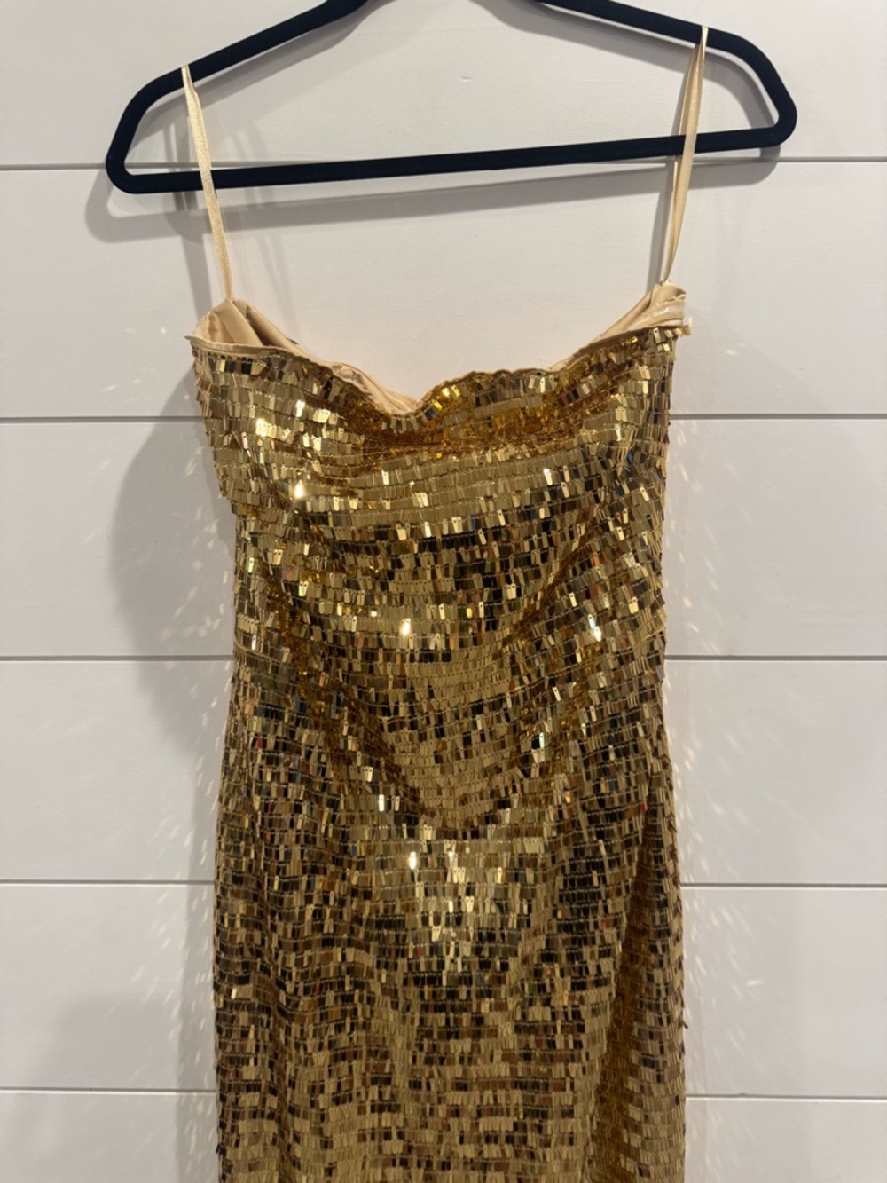 Simon Miller gold sequin sculpty strapless dress - Picture 5 of 8